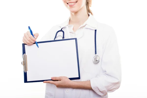 Filling out medical document — Stock Photo, Image