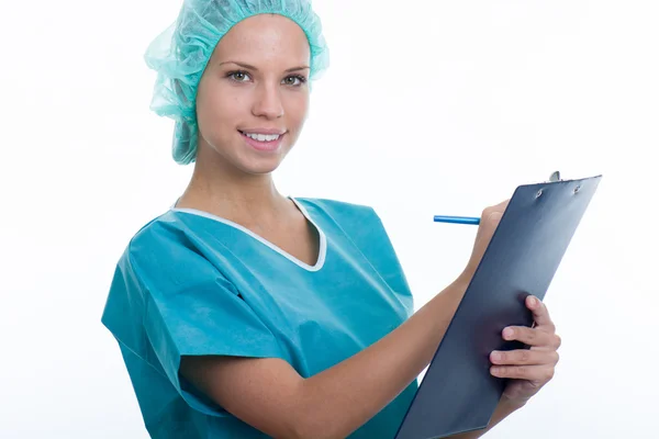 Nurse holding chart — Stock Photo, Image