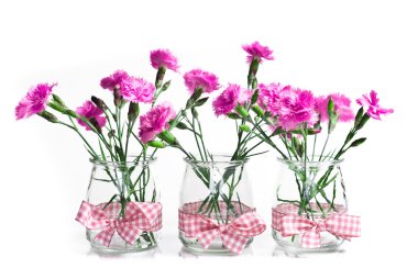 bir vazoda pembe çiçekler