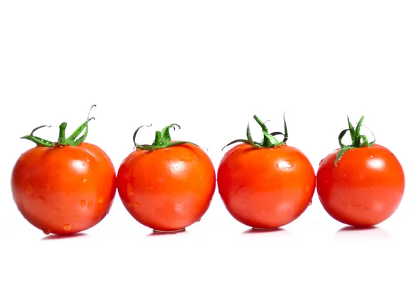 Czerwone pomidory izolowane na białym tle — Zdjęcie stockowe