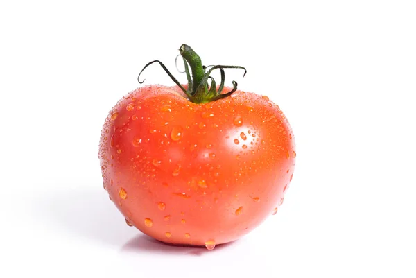 Κόκκινη ντομάτα απομονωμένη σε λευκό φόντο — Φωτογραφία Αρχείου