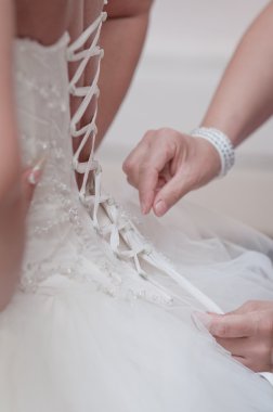 Gelin elbise düğün için hazırlık