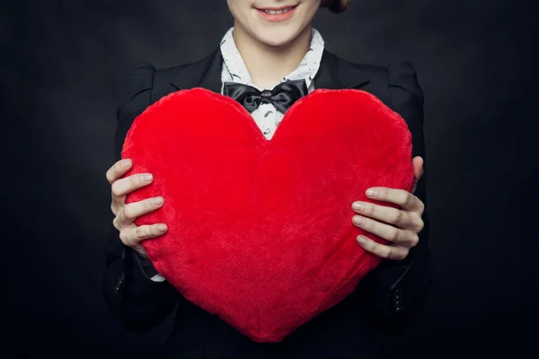 Valentinstag rotes Herz — Stockfoto
