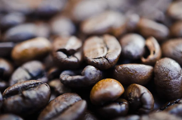 Brunt kaffe, bakgrundskonsistens, närbild — Stockfoto