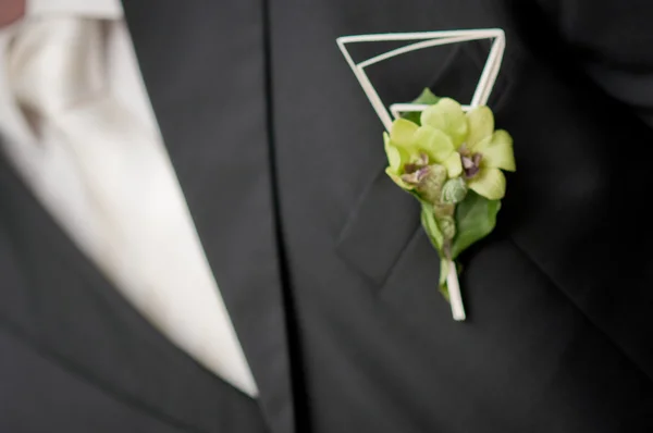 Hochzeit Knopfloch Blume — Stockfoto