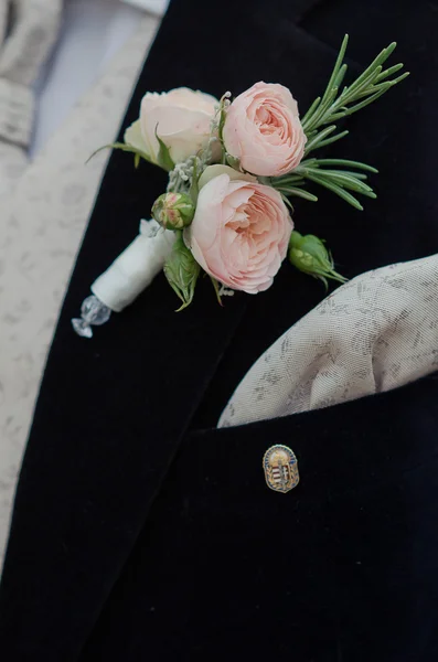 Γαμήλιων λουλουδιών τρύπα κουμπί — Φωτογραφία Αρχείου