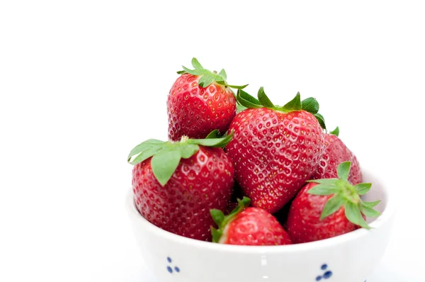 Fresas frescas en tazón —  Fotos de Stock