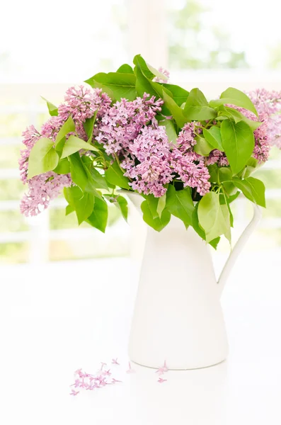 Beautiful bunch of lilac in the vase — Stock Photo, Image