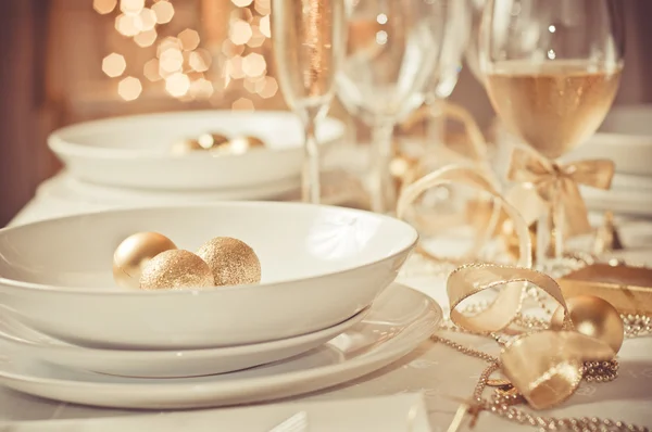 Table set for a christmas dinner — Stock Photo, Image
