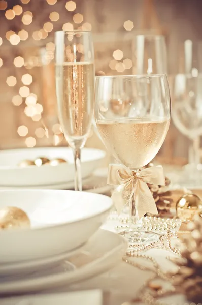 Table set for a christmas dinner — Stock Photo, Image