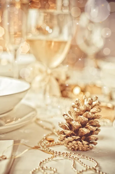 Ensemble de table pour un dîner de Noël — Photo