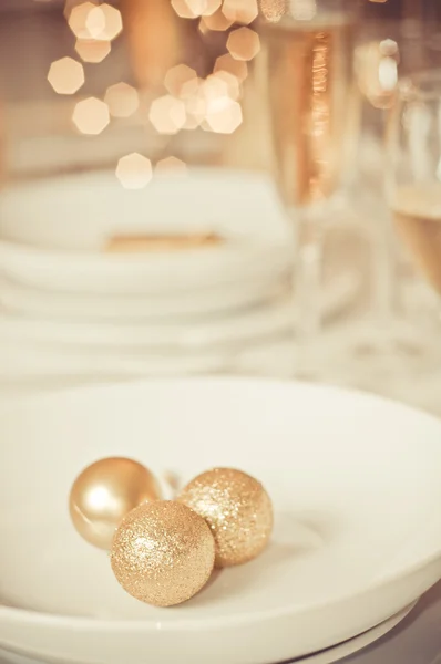 Table set for a christmas dinner — Stock Photo, Image