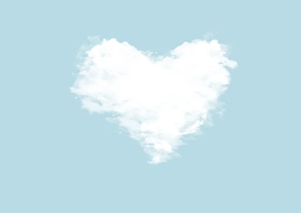 Coração feito de nuvens fofas — Fotografia de Stock