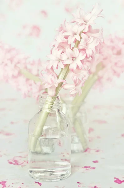Csokor rózsaszín virágok vázában — Stock Fotó