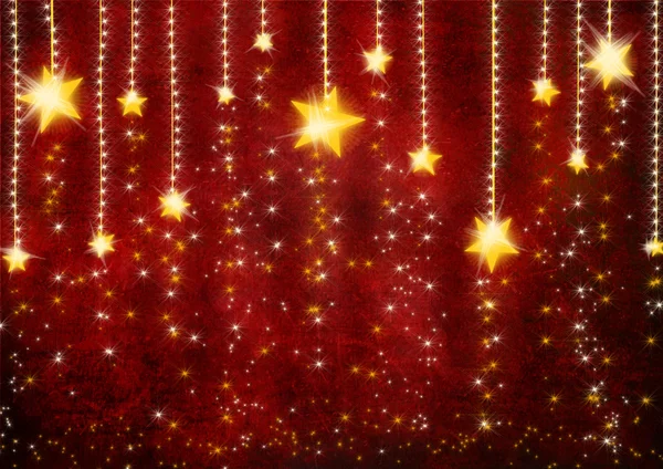 Sterne auf rotem Hintergrund — Stockfoto