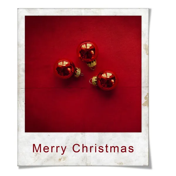 Presente de Natal vintage no quadro de fotos instantâneas — Fotografia de Stock