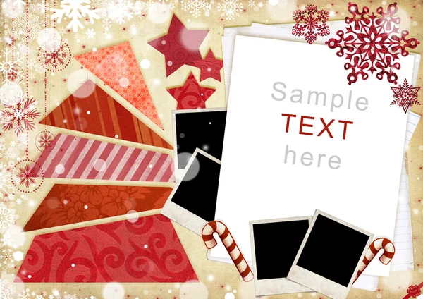 Cartão de Natal com decorações — Fotografia de Stock