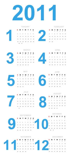 Kalender für 2011. Jahr — Stockfoto