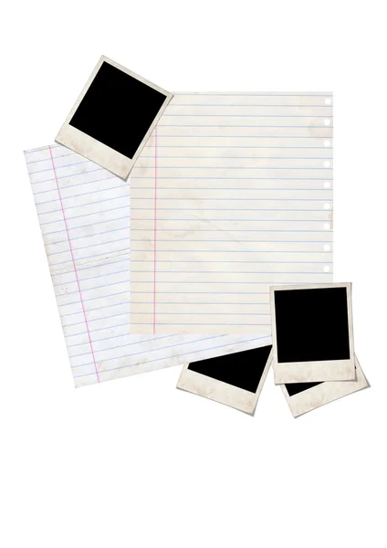 Notes, and instant photo style blank pictures — Stock Photo, Image