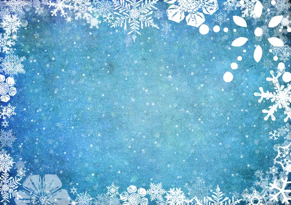 Winter achtergrond met sneeuwvlokken — Stockfoto