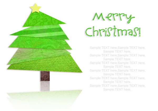 Πράσινο χριστουγεννιάτικο δέντρο σε λευκό φόντο — Φωτογραφία Αρχείου