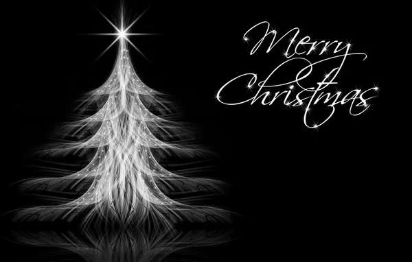 Fractal arbre de Noël avec une étoile et des décorations — Photo