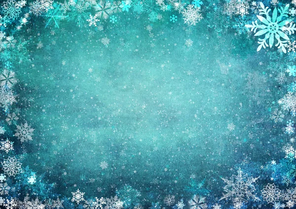 Winter achtergrond met sneeuwvlokken — Stockfoto