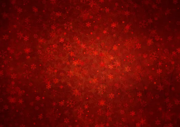 Winter red christmas background with snowflakes — Stock Photo, Image