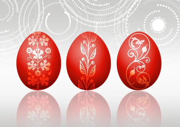 Ilustración de tres huevos de Pascua —  Fotos de Stock