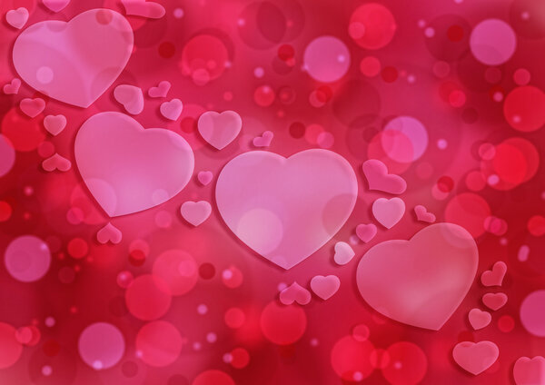 Abstract romantic background with hearts