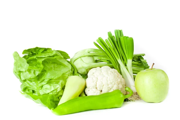 Fresh vegetables isolated on the white background — Stock Photo, Image