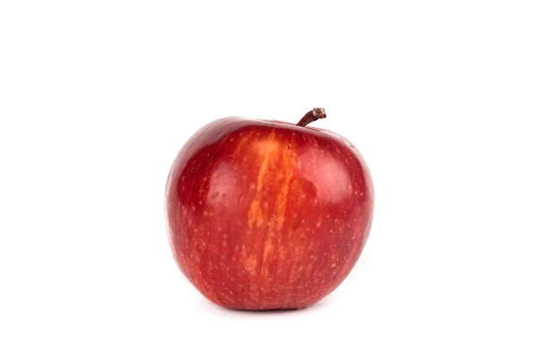 Κόκκινο μήλο απομονωμένο σε λευκό φόντο — Φωτογραφία Αρχείου