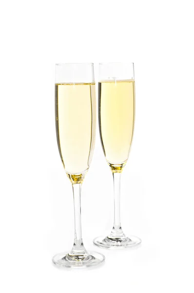 Шампанское на белом фоне — стоковое фото