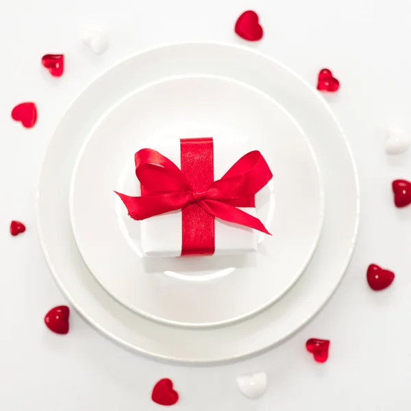 Romantische Dinner.Place instelling voor Valentijnsdag — Stockfoto