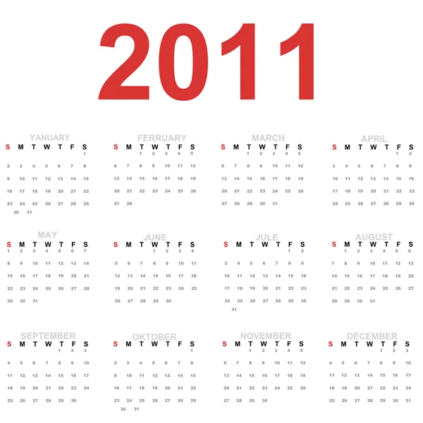 2011 年のカレンダー。年 — ストック写真