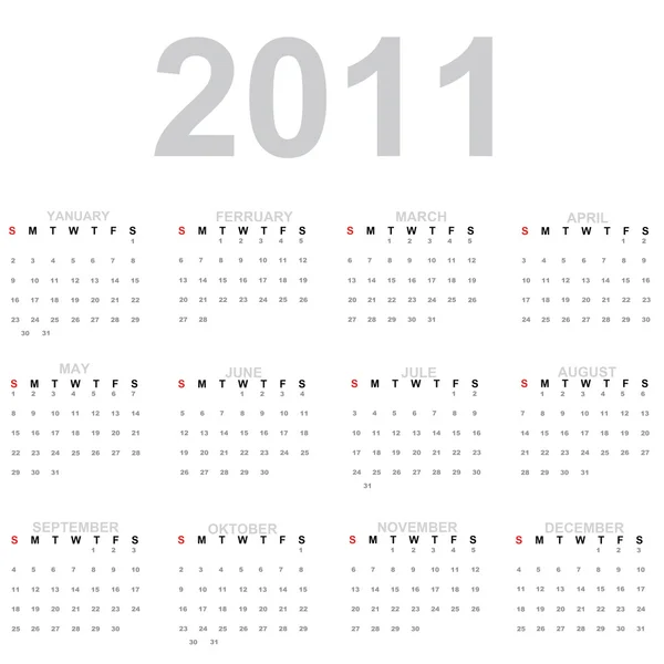 Calendar for 2011. year — Stock Photo, Image