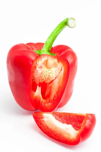Červená paprika přes bílé pozadí — Stock fotografie