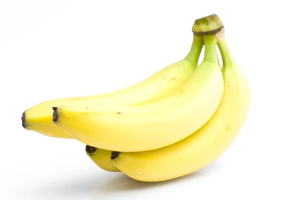 Μπανάνες απομονωμένες σε λευκό — Φωτογραφία Αρχείου