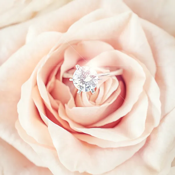 Bouquet da sposa con anelli — Foto Stock