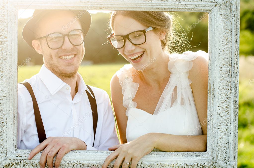 Young wedding couple