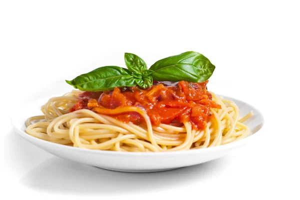 Spaghetti mit Tomatensauce — Stockfoto