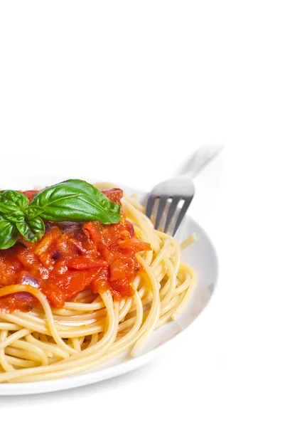 Spaghetti mit Tomatensauce — Stockfoto