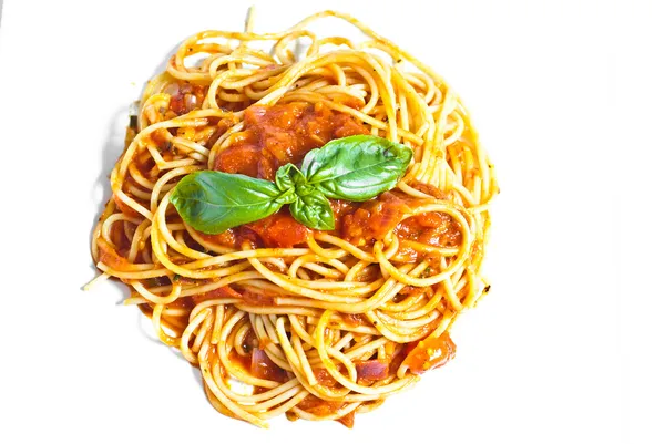 Spaghetti mit Tomatensauce — Stockfoto