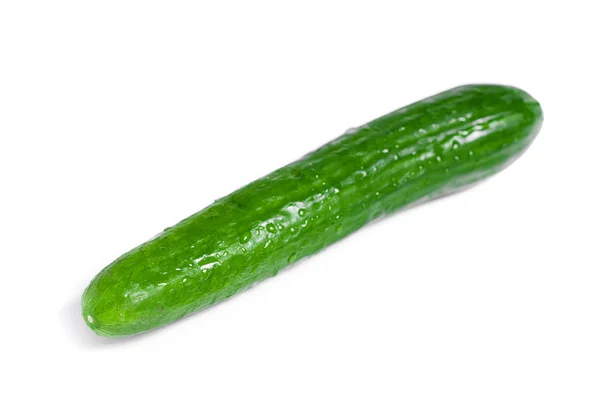 Verse komkommer op witte achtergrond — Stockfoto