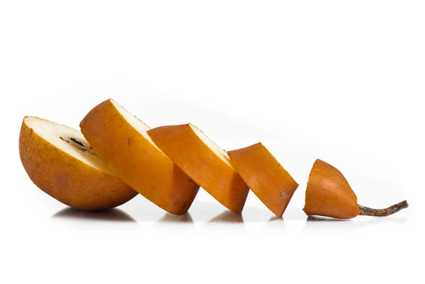 Pears slices isolated on a white background — Stock Photo, Image