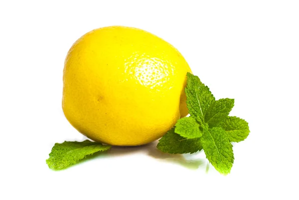 Limoni isolati con foglie — Foto Stock