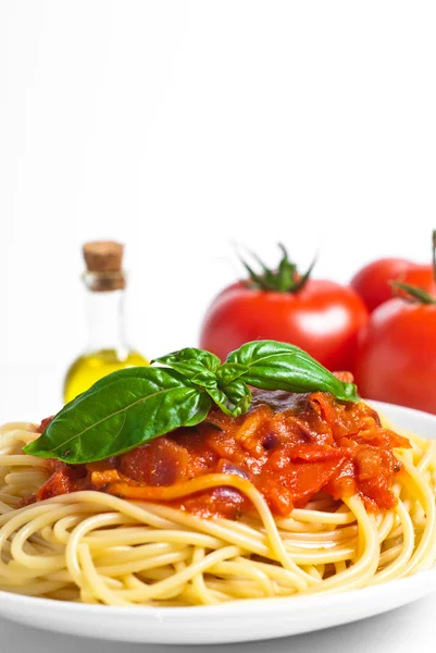 Spaghetti whit tomato sauce Stock Image