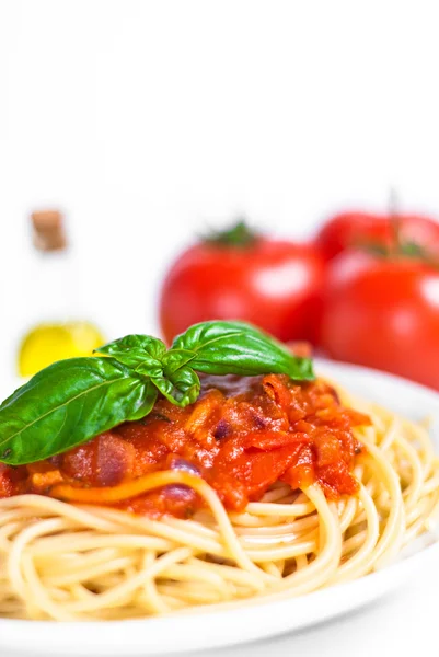 Spaghetti whit tomato sauce Stock Image
