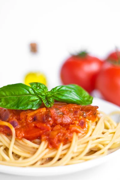 Spaghetti whit tomato sauce Royalty Free Stock Images