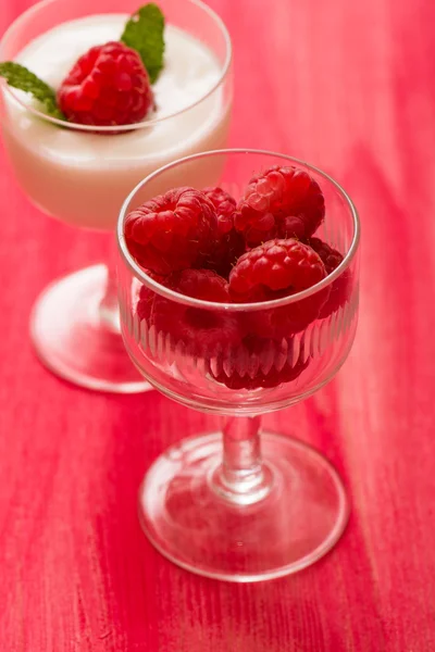 Raspberry Yoghurt — Stock Photo, Image